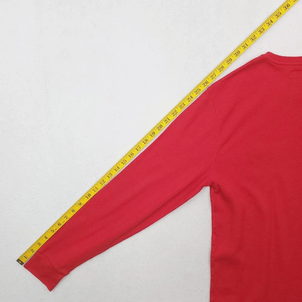 Polo Ralph Lauren Pajama Top Mens Large Red Thermal Waffle Knit Polo Bear Sleep